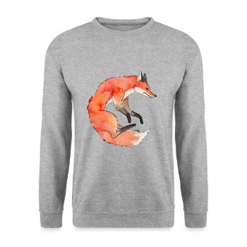 Fox - Unisex Sweatshirt - salt & pepper - Front - Alina (178cm) & Michal (187cm)