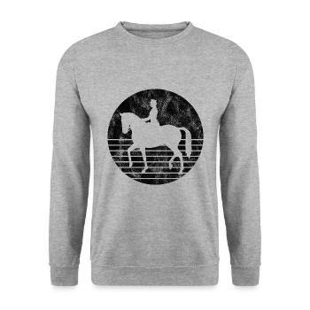 Dressurreiten Dressurreiter Reiten Reiter Pferd - Unisex Pullover - Weißgrau meliert - Vorne - Alina (178cm) & Michal (187cm)