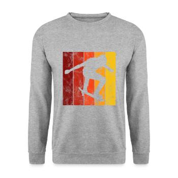 Skateboarder Skateboard Skater Skate Skateing - Sweat-shirt Unisexe - gris chiné - Devant - Alina (178cm) & Michal (187cm)