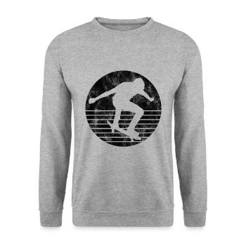 Skateboarder Skateboard Skater Skate Skateing - Sweat-shirt Unisexe - gris chiné - Devant - Alina (178cm) & Michal (187cm)