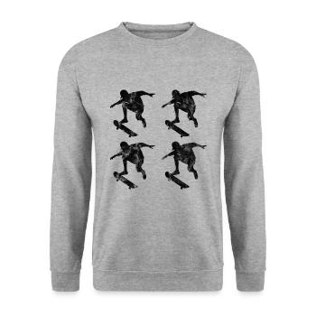 Skateboarder Skateboard Skater Skate Skateing - Unisex Sweatshirt - salt & pepper - Front - Alina (178cm) & Michal (187cm)