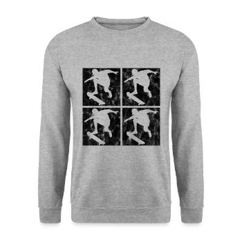 Skateboarder Skateboard Skater Skate Skateing - Unisex Sweatshirt - salt & pepper - Front - Alina (178cm) & Michal (187cm)