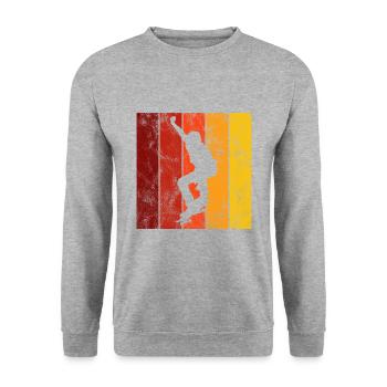 Skateboard Skateboarder Skater Skate Skateing - Sweat-shirt Unisexe - gris chiné - Devant - Alina (178cm) & Michal (187cm)