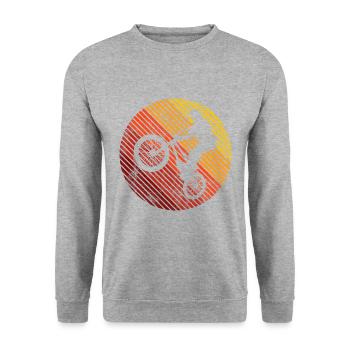 BMX Vélo Vélo Rétro Cadeau Vélo Motocross - Sweat-shirt Unisexe - gris chiné - Devant - Alina (178cm) & Michal (187cm)
