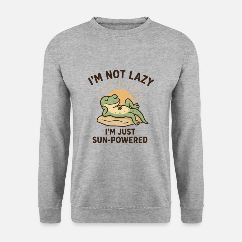 Lustiger Gecko Spruch - Unisex Pullover - Weißgrau meliert