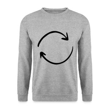 Arrow drawing sketch black - Unisex Sweatshirt - salt & pepper - Front - Alina (178cm) & Michal (187cm)