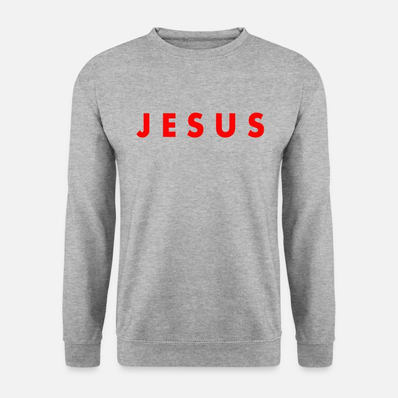 Jesus - Unisex Pullover - Weißgrau meliert