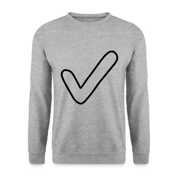 Crochet Emoji Esquisse Dessin Noir - Sweat-shirt Unisexe - gris chiné - Devant - Alina (178cm) & Michal (187cm)