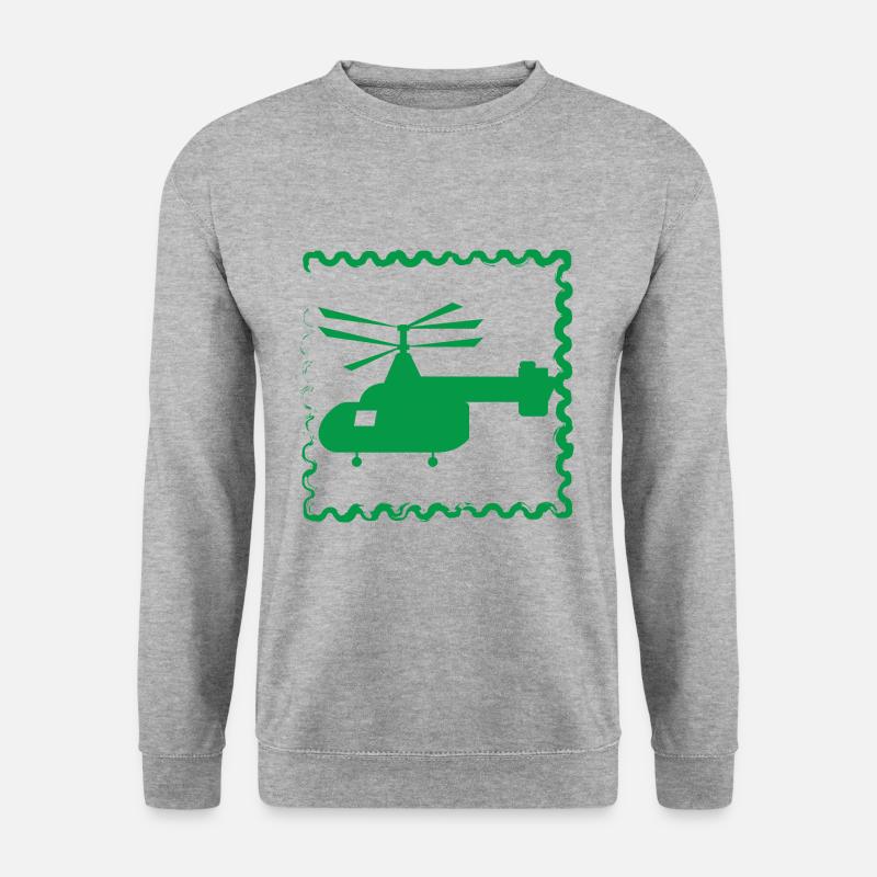 Helikopter - Hubschrauber - Rotorflugzeug - Unisex Pullover - Weißgrau meliert