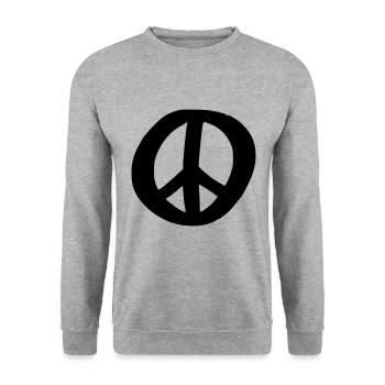 Peace Sign Drawing Peace Sketch black - Unisex Sweatshirt - salt & pepper - Front - Alina (178cm) & Michal (187cm)