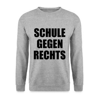 Schule gegen rechts - Unisex Pullover - Weißgrau meliert - Vorne - Alina (178cm) & Michal (187cm)