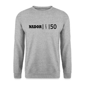 Nador ا 50 - Unisex Pullover - Weißgrau meliert - Vorne - Alina (178cm) & Michal (187cm)