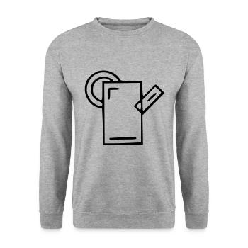 Plant drawing nature sketch black - Unisex Sweatshirt - salt & pepper - Front - Alina (178cm) & Michal (187cm)