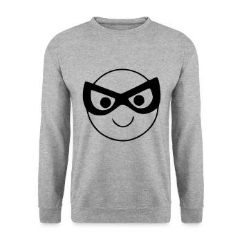 Emoji Sketch Mask noir - Sweat-shirt Unisexe - gris chiné - Devant - Alina (178cm) & Michal (187cm)