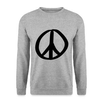 Peace Sign Drawing Peace Sketch black - Unisex Sweatshirt - salt & pepper - Front - Alina (178cm) & Michal (187cm)
