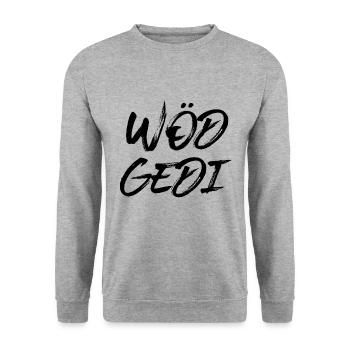 Wöd Gedi Bester Gedi sein Patenonkel fragen Taufe - Unisex Pullover - Weißgrau meliert - Vorne - Alina (178cm) & Michal (187cm)
