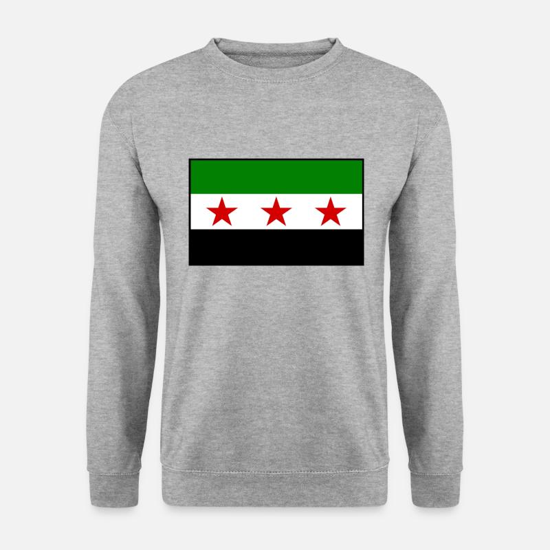 syrien flagge - Unisex Pullover - Weißgrau meliert
