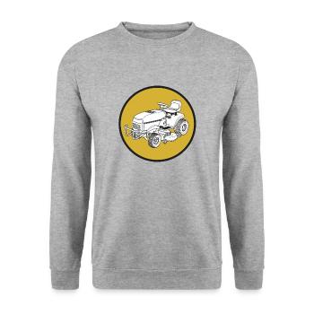 Rasenmäher Traktor Trecker Gärtner Bauer Geschenk - Unisex Pullover - Weißgrau meliert - Vorne - Alina (178cm) & Michal (187cm)
