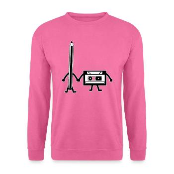 Kassette bleistift Vhs kassette Floppy Diskette - Unisex Pullover - Pink - Vorne