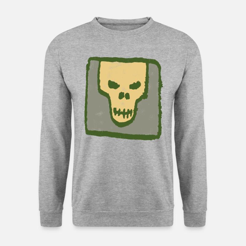 Totenkopf Symbol - Unisex Pullover - Weißgrau meliert