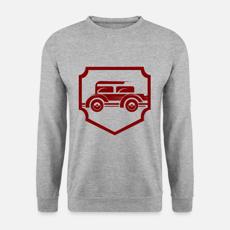 Auto - Oldtimer - Nostalgisch Fahrzeuge - Unisex Pullover - Weißgrau meliert