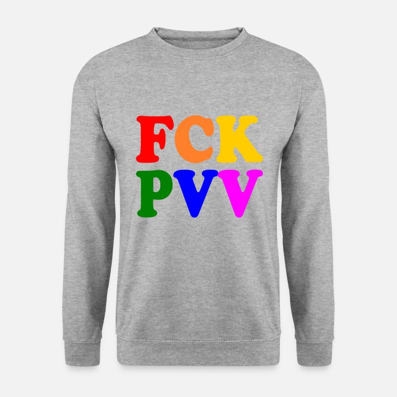 Fck pvv - Unisex Pullover - Weißgrau meliert