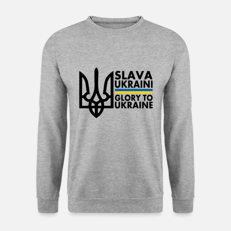 Slava ukraini - Unisex Pullover - Weißgrau meliert