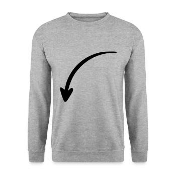Arrow drawing sketch black - Unisex Sweatshirt - salt & pepper - Front - Alina (178cm) & Michal (187cm)