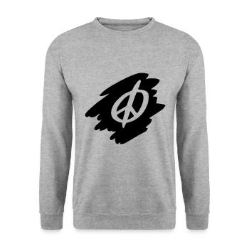 Peace Sign Drawing Peace Sketch black - Unisex Sweatshirt - salt & pepper - Front - Alina (178cm) & Michal (187cm)