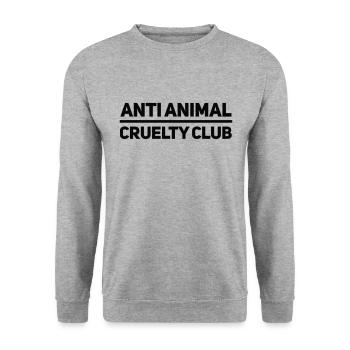 Anti Animal Cruelty Club Vegan Saying - Unisex Sweatshirt - salt & pepper - Front - Alina (178cm) & Michal (187cm)