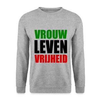 LIBERTÉ DE VIE DE LA FEMME - Sweat-shirt Unisexe - gris chiné - Devant - Alina (178cm) & Michal (187cm)