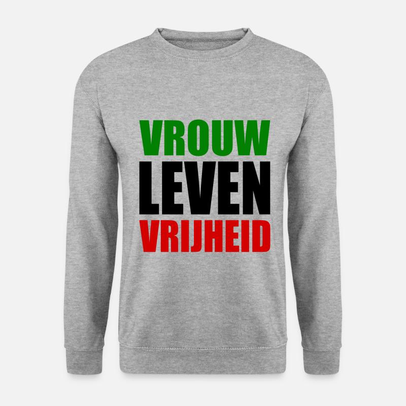 FRAU LEBEN FREIHEIT - Unisex Pullover - Weißgrau meliert