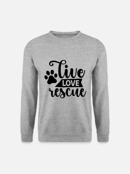 Live Love Rescue - Unisex Pullover - Weißgrau meliert