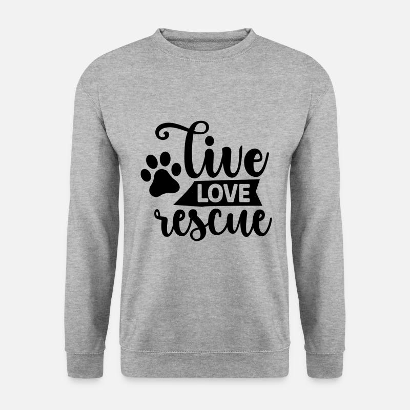 Live Love Rescue - Unisex Pullover - Weißgrau meliert