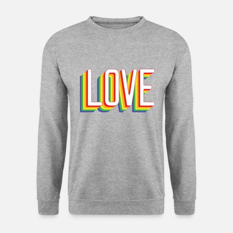 Love Rainbow - Unisex Pullover - Weißgrau meliert