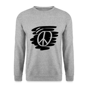 Peace Sign Drawing Peace Sketch black - Unisex Sweatshirt - salt & pepper - Front - Alina (178cm) & Michal (187cm)
