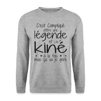 A legend and physiotherapist - Unisex Sweatshirt - salt & pepper - Front - Alina (178cm) & Michal (187cm)