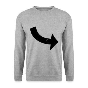 Arrow drawing sketch black - Unisex Sweatshirt - salt & pepper - Front - Alina (178cm) & Michal (187cm)