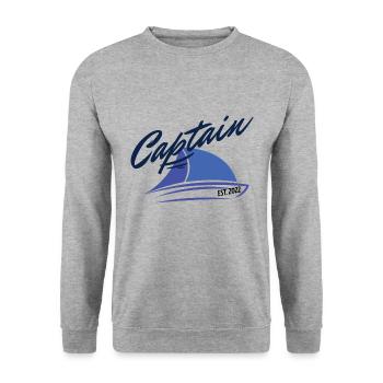 2022 Captain T-Shirt for sailors and skippers - Unisex Sweatshirt - salt & pepper - Front - Alina (178cm) & Michal (187cm)