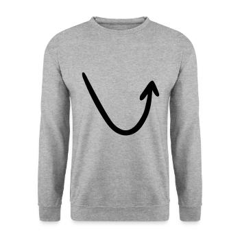 Arrow drawing sketch black - Unisex Sweatshirt - salt & pepper - Front - Alina (178cm) & Michal (187cm)