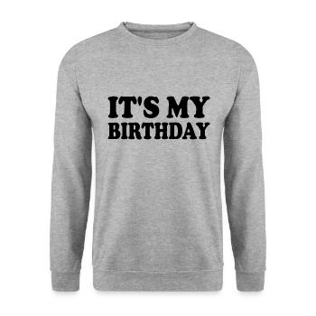 It's my birthday - Unisex Sweatshirt - salt & pepper - Front - Alina (178cm) & Michal (187cm)
