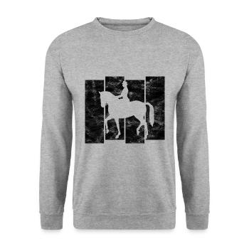 Dressage Dressage Rider Riding Horse - Unisex Sweatshirt - salt & pepper - Front - Alina (178cm) & Michal (187cm)