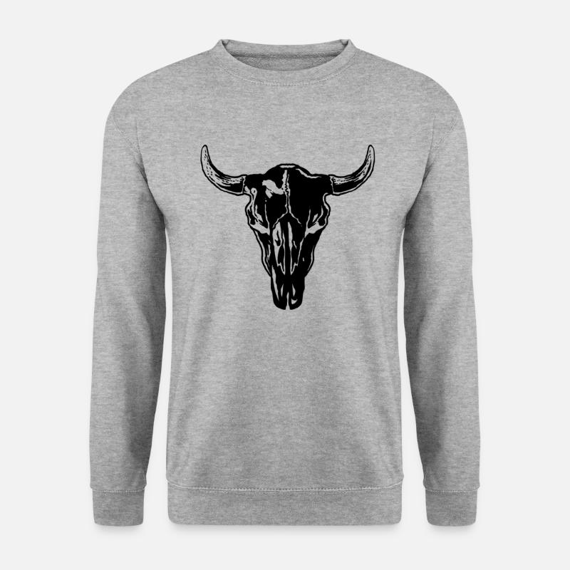 Bullenschädel - Unisex Pullover - Weißgrau meliert