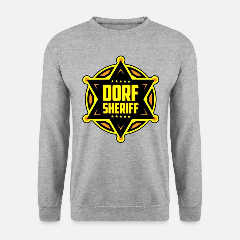 Farben änderbar | Dorf Sheriff - Unisex Pullover - Weißgrau meliert