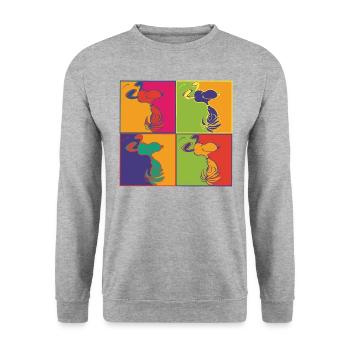 Peanuts Design Pop-Art Snoopy - Sweat-shirt Unisexe - gris chiné - Devant - Alina (178cm) & Michal (187cm)