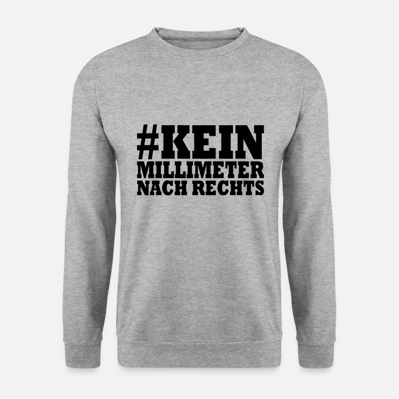 kein millimeter nach rechts - Unisex Pullover - Weißgrau meliert