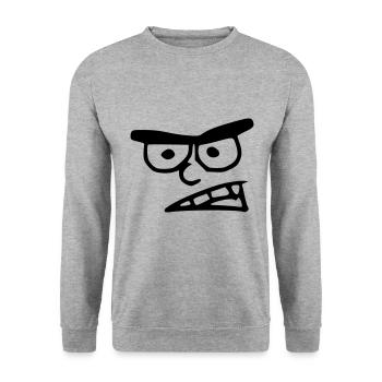 Emoji nasty sketch black - Unisex Sweatshirt - salt & pepper - Front - Alina (178cm) & Michal (187cm)