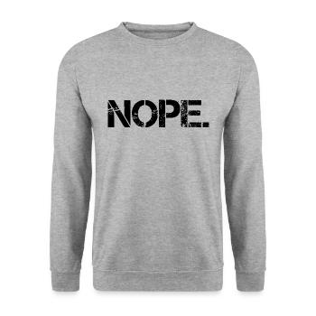 Nope - Unisex Sweatshirt - salt & pepper - Front - Alina (178cm) & Michal (187cm)