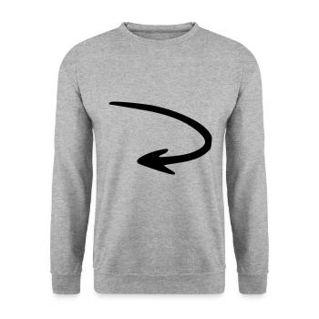 Arrow drawing sketch black - Unisex Sweatshirt - salt & pepper - Front - Alina (178cm) & Michal (187cm)