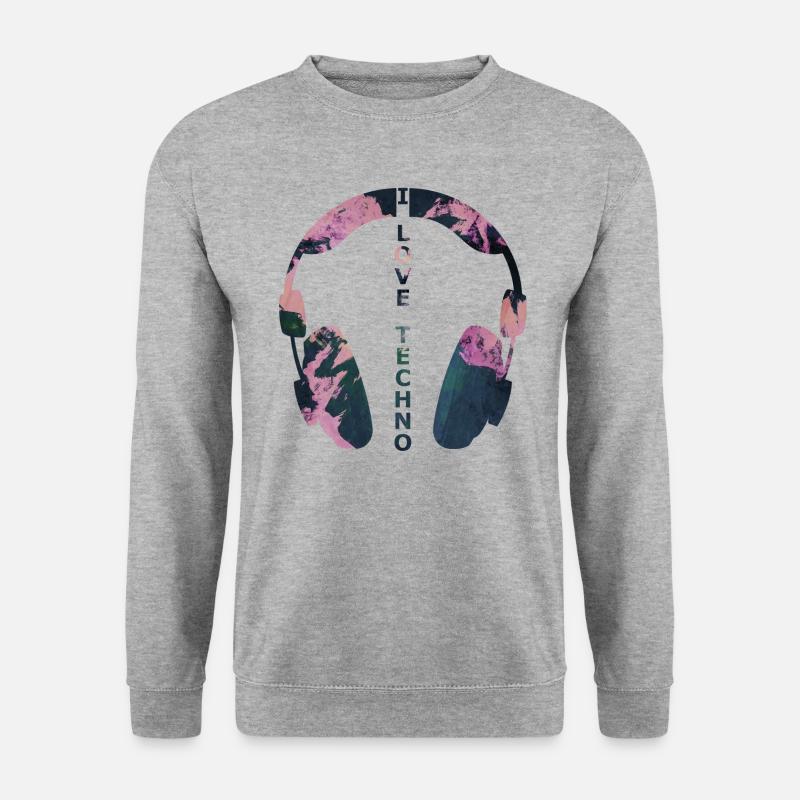 J'aime la techno - J'aime la techno - Sweat-shirt Unisexe - gris chiné